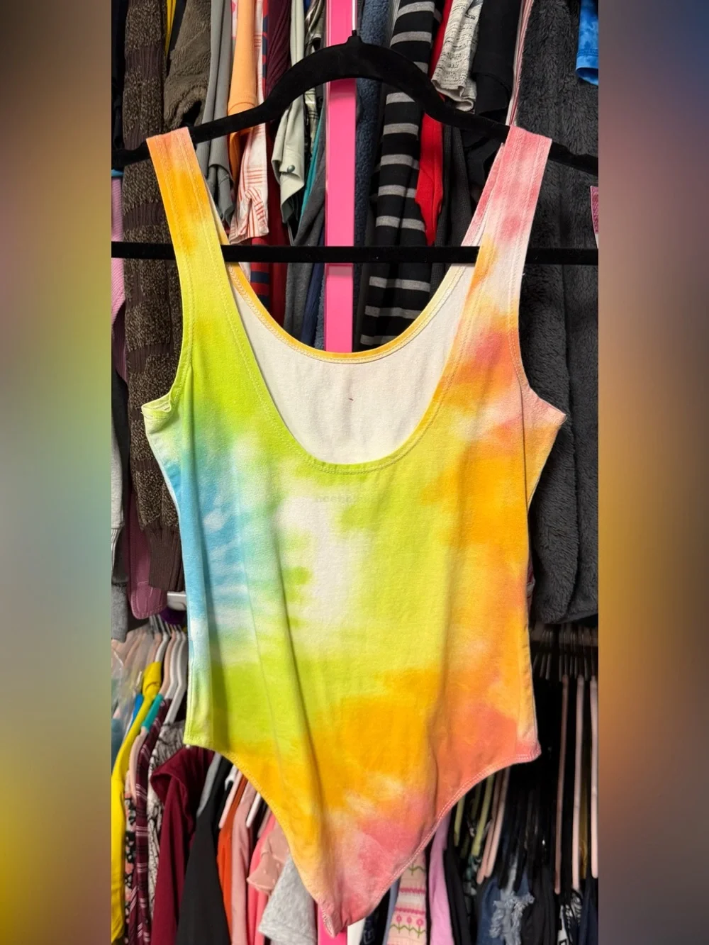 2019 Nickelodeon Rugrats Bodysuit Tank Top Tie Dye Shirt Good Faded